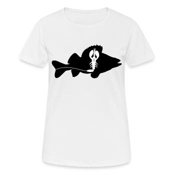 Barsch mit Creature Bait - schwarz - Frauen T-Shirt atmungsaktiv - Weiß - Vorne - AI Model Female 172 dark (172cm)