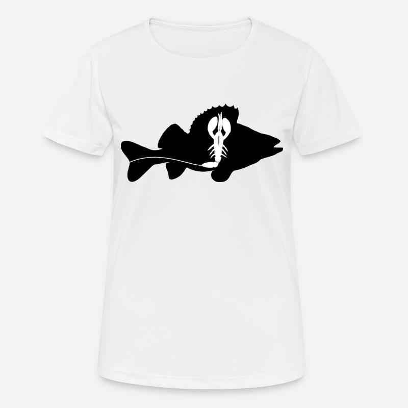 Perch with Creature Bait - black - Women's Breathable T-Shirt - white