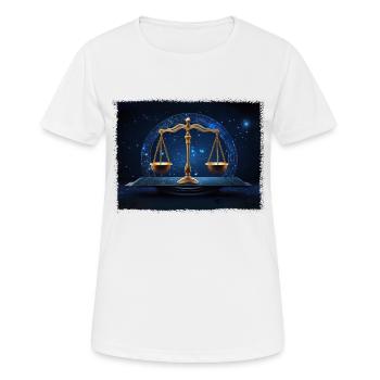 Sternzeichen Waage - Frauen T-Shirt atmungsaktiv - Weiß - Vorne - AI Model Female 172 dark (172cm)