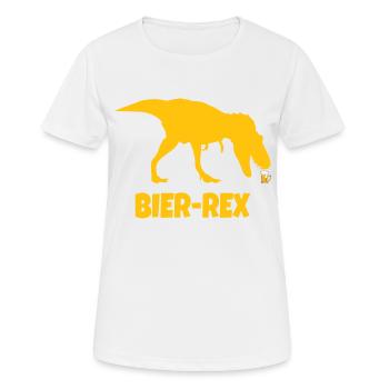 Bier Bier-Rex Humor Dino T-Rex - Frauen T-Shirt atmungsaktiv - Weiß - Vorne - AI Model Female 172 dark (172cm)
