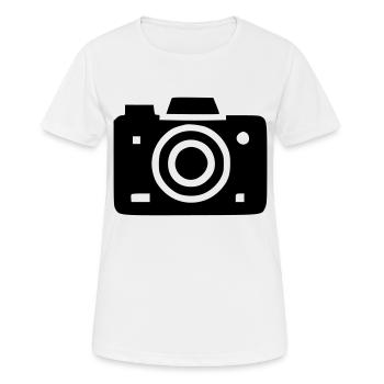 Appareil Photo - T-shirt respirant Femme - blanc - Devant - AI Model Female 172 dark (172cm)