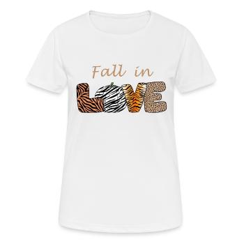 Fall in LOVE - Frauen T-Shirt atmungsaktiv - Weiß - Vorne - AI Model Female 172 dark (172cm)