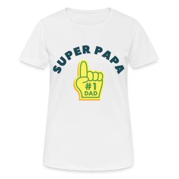 Super-Papa - Frauen T-Shirt atmungsaktiv - Weiß - Vorne - AI Model Female 172 dark (172cm)