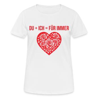 Du + ich = Für immer - Frauen T-Shirt atmungsaktiv - Weiß - Vorne - AI Model Female 172 dark (172cm)