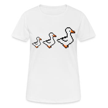 pixel enten - Frauen T-Shirt atmungsaktiv - Weiß - Vorne - AI Model Female 172 dark (172cm)