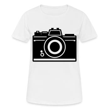 Appareil photo - T-shirt respirant Femme - blanc - Devant - AI Model Female 172 dark (172cm)