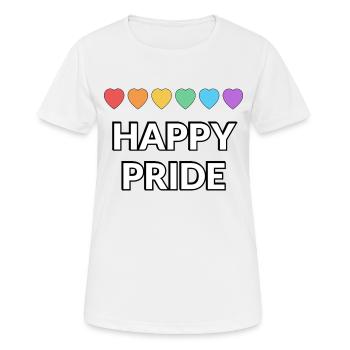 Happy Pride Rainbow hearts Mois de la fierté LGBTQ - T-shirt respirant Femme - blanc - Devant - AI Model Female 172 dark (172cm)