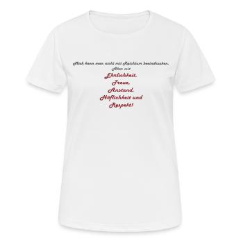 Politesse Respect - T-shirt respirant Femme - blanc - Devant - AI Model Female 172 dark (172cm)