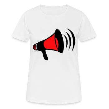 Megaphon - Frauen T-Shirt atmungsaktiv - Weiß - Vorne - AI Model Female 172 dark (172cm)