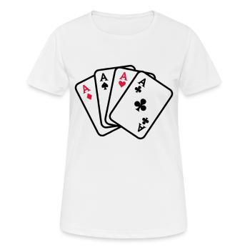 Poker - Frauen T-Shirt atmungsaktiv - Weiß - Vorne - AI Model Female 172 dark (172cm)