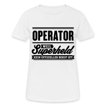 Superheld Operator - Frauen T-Shirt atmungsaktiv - Weiß - Vorne - AI Model Female 172 dark (172cm)