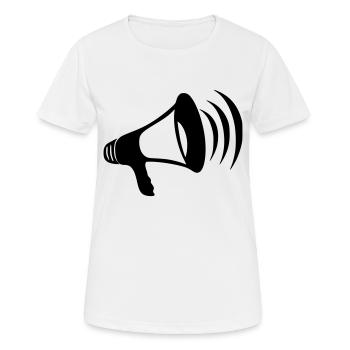 Megaphon - Frauen T-Shirt atmungsaktiv - Weiß - Vorne - AI Model Female 172 dark (172cm)