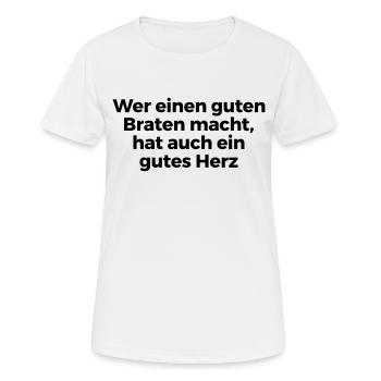 Braten - Frauen T-Shirt atmungsaktiv - Weiß - Vorne - AI Model Female 172 dark (172cm)