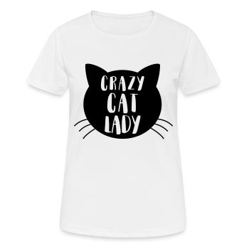 Crazy cat Lady - Frauen T-Shirt atmungsaktiv - Weiß - Vorne - AI Model Female 172 dark (172cm)