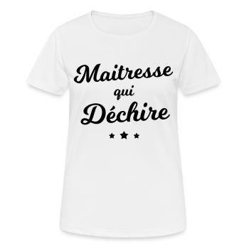 Maitresse qui déchire - T-shirt respirant Femme - blanc - Devant - AI Model Female 172 dark (172cm)
