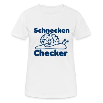 Scheckenchecker - Frauen T-Shirt atmungsaktiv - Weiß - Vorne - AI Model Female 172 dark (172cm)