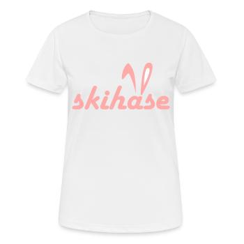 Skihase Hasenohren - Frauen T-Shirt atmungsaktiv - Weiß - Vorne - AI Model Female 172 dark (172cm)