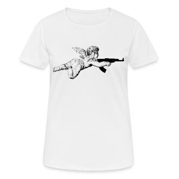 Ange avec AK-47 - T-shirt respirant Femme - blanc - Devant - AI Model Female 172 dark (172cm)
