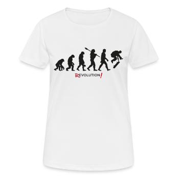 Skateboard Skateboard der Entwicklungsrevolution - Frauen T-Shirt atmungsaktiv - Weiß - Vorne - AI Model Female 172 dark (172cm)
