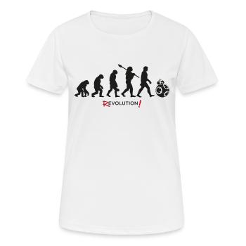 Evolution Revolution Science Fiction Humor cool - Frauen T-Shirt atmungsaktiv - Weiß - Vorne - AI Model Female 172 dark (172cm)