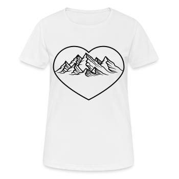 wandern form berge herz liebe i love huegel alpen - Frauen T-Shirt atmungsaktiv - Weiß - Vorne - AI Model Female 172 dark (172cm)