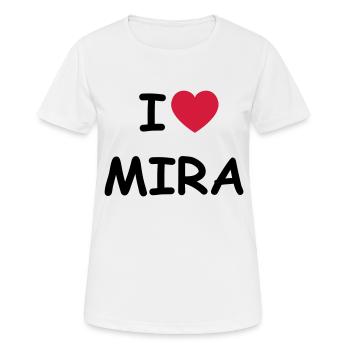 I love Mira - Frauen T-Shirt atmungsaktiv - Weiß - Vorne - AI Model Female 172 dark (172cm)