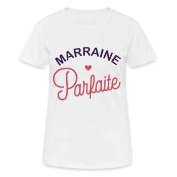 Marraine parfaite - T-shirt respirant Femme - blanc - Devant - AI Model Female 172 dark (172cm)