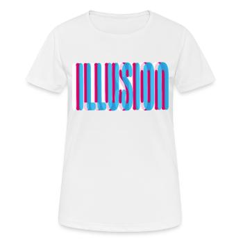98 Illusion - Frauen T-Shirt atmungsaktiv - Weiß - Vorne - AI Model Female 172 dark (172cm)