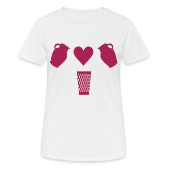Bembel Love - Apfelwein und Geripptes - Frauen T-Shirt atmungsaktiv - Weiß - Vorne - AI Model Female 172 dark (172cm)