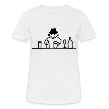Mann mit Hut und Getränken - Frauen T-Shirt atmungsaktiv - Weiß - Vorne - AI Model Female 172 dark (172cm)