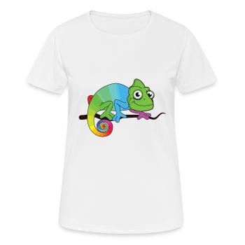 caméléon - T-shirt respirant Femme - blanc - Devant - AI Model Female 172 dark (172cm)