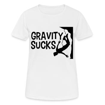 klettern gefaehrlich gravity sucks logo design lus - Frauen T-Shirt atmungsaktiv - Weiß - Vorne - AI Model Female 172 dark (172cm)
