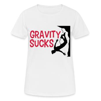 gravity sucks klettern gefaehrlich logo design lus - Frauen T-Shirt atmungsaktiv - Weiß - Vorne - AI Model Female 172 dark (172cm)