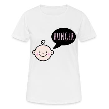Baby hat hunger - Frauen T-Shirt atmungsaktiv - Weiß - Vorne - AI Model Female 172 dark (172cm)