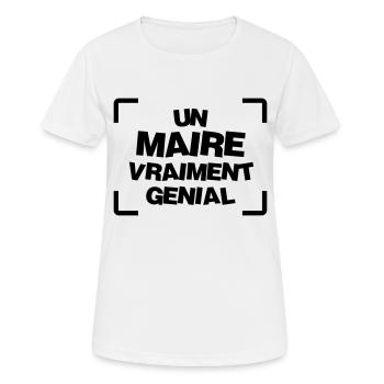 Maire / Mairie / Politique / Ville / Elections - T-shirt respirant Femme - blanc - Devant - AI Model Female 172 dark (172cm)