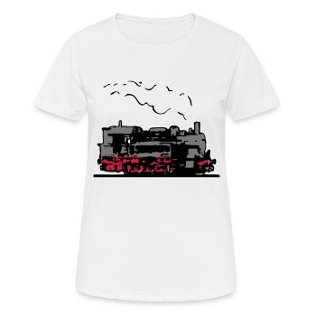 dampflok locomotive old romance - Women's Breathable T-Shirt - white - Front - AI Model Female 172 dark (172cm)