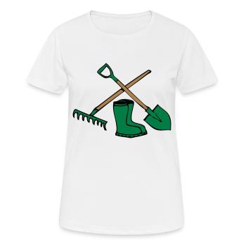 Garden pelle râteau Gummistiefel - T-shirt respirant Femme - blanc - Devant - AI Model Female 172 dark (172cm)