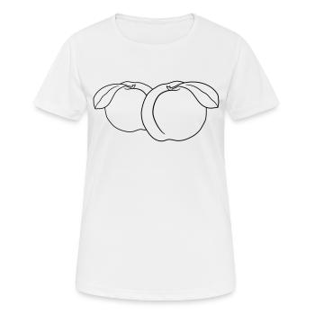 2 pfirsiche lecker frucht früchte - Frauen T-Shirt atmungsaktiv - Weiß - Vorne - AI Model Female 172 dark (172cm)