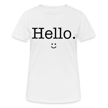 Hello :) - Frauen T-Shirt atmungsaktiv - Weiß - Vorne - AI Model Female 172 dark (172cm)
