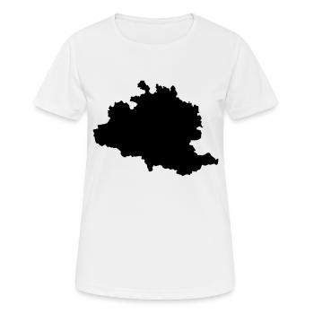Ariège carte Ariégeoise - T-shirt respirant Femme - blanc - Devant - AI Model Female 172 dark (172cm)