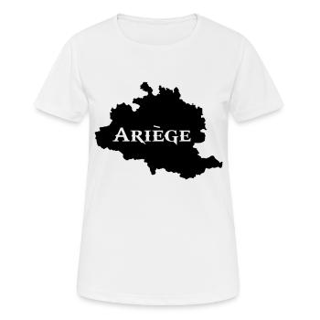 Ariège carte Ariégeoise - T-shirt respirant Femme - blanc - Devant - AI Model Female 172 dark (172cm)