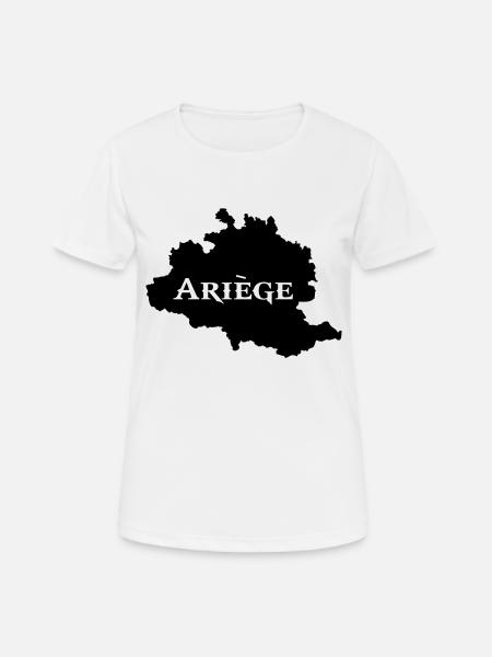 Ariège carte Ariégeoise - T-shirt respirant Femme - blanc