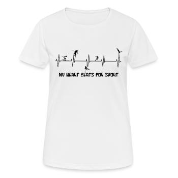 sports - Frauen T-Shirt atmungsaktiv - Weiß - Vorne - AI Model Female 172 dark (172cm)