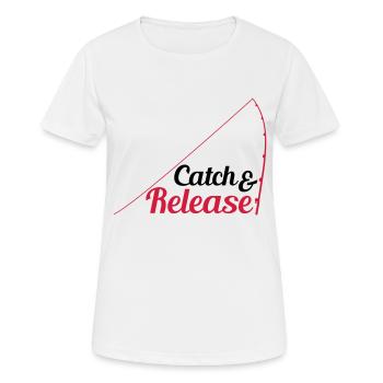 rejeter attraper et relâcher le pêcheur - T-shirt respirant Femme - blanc - Devant - AI Model Female 172 dark (172cm)