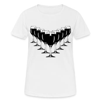 Wine wine glasses - Women's Breathable T-Shirt - white - Front - AI Model Female 172 dark (172cm)