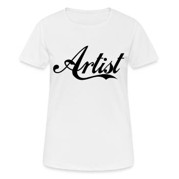 Label d'artiste - T-shirt respirant Femme - blanc - Devant - AI Model Female 172 dark (172cm)
