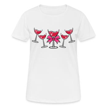 glases wine - Frauen T-Shirt atmungsaktiv - Weiß - Vorne - AI Model Female 172 dark (172cm)