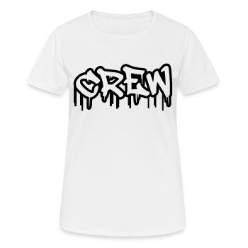 crew - Frauen T-Shirt atmungsaktiv - Weiß - Vorne - AI Model Female 172 dark (172cm)