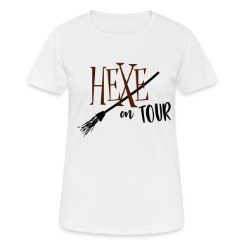 Hexe on Tour - Frauen T-Shirt atmungsaktiv - Weiß - Vorne - AI Model Female 172 dark (172cm)