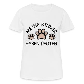 Meine Kinder haben Pfoten - Frauen T-Shirt atmungsaktiv - Weiß - Vorne - AI Model Female 172 dark (172cm)